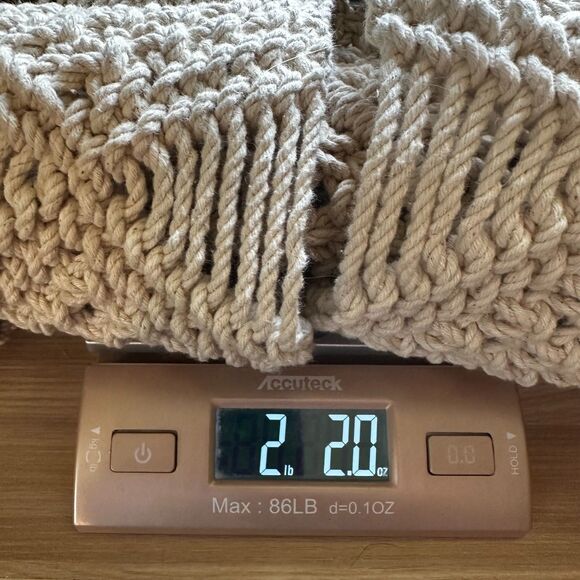 Boho Macramé Wall Hanging 33X20 | Woven Art Tapestry | Neutral Fringe Decor - Picture 5 of 6